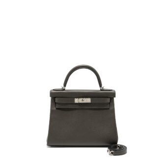 Hermes Kelly 28 Evercolor Vert De Gris SHW Stamp Z