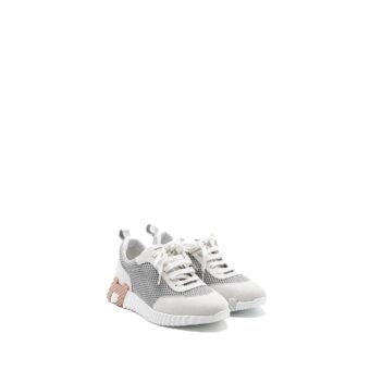Hermes Size 38 Femme Bouncing Sneaker Gris Lulea/ Blanc
