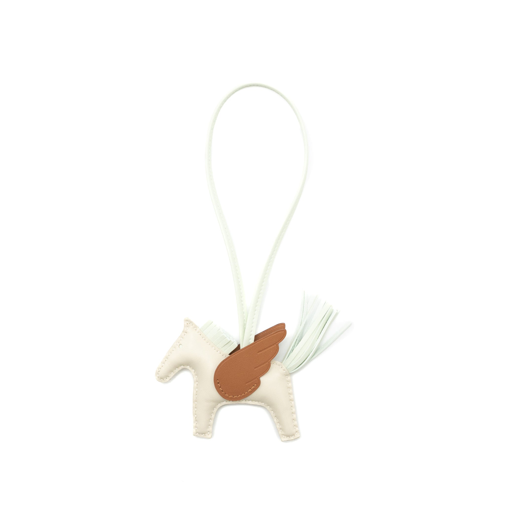 Hermes Rodeo Pegase PM Bag Charm Craie/Vert Fizz/Gold Stamp B