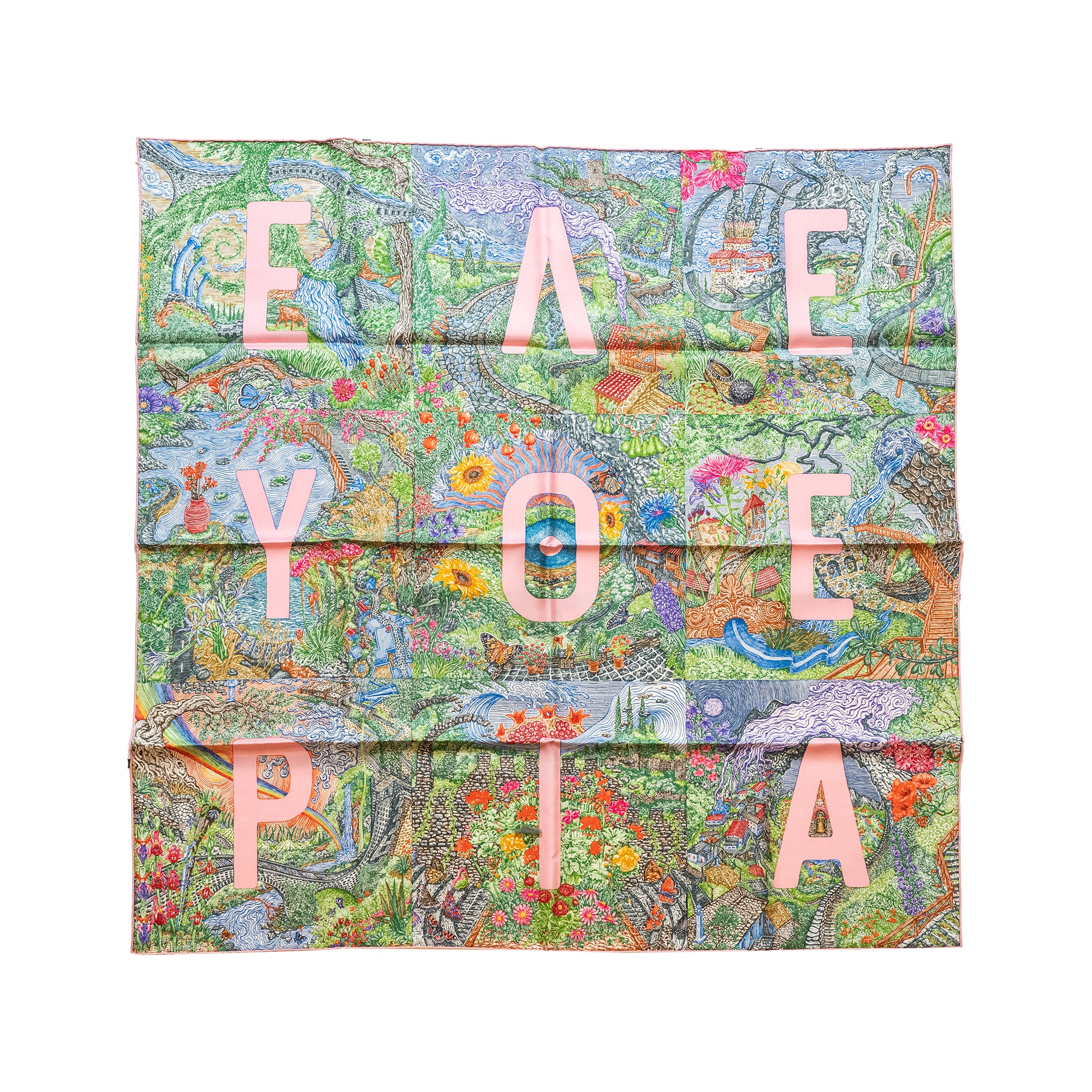 Hermes 90x90CM Eleftheria Silk Scarf Multicolour