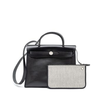Hermes Herbag 31 Berline Canvas/Vache Hunter Black SHW Stamp C