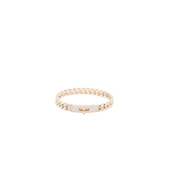 Hermes Size SH Kelly Gourmette Bracelet Rose Gold Diamonds