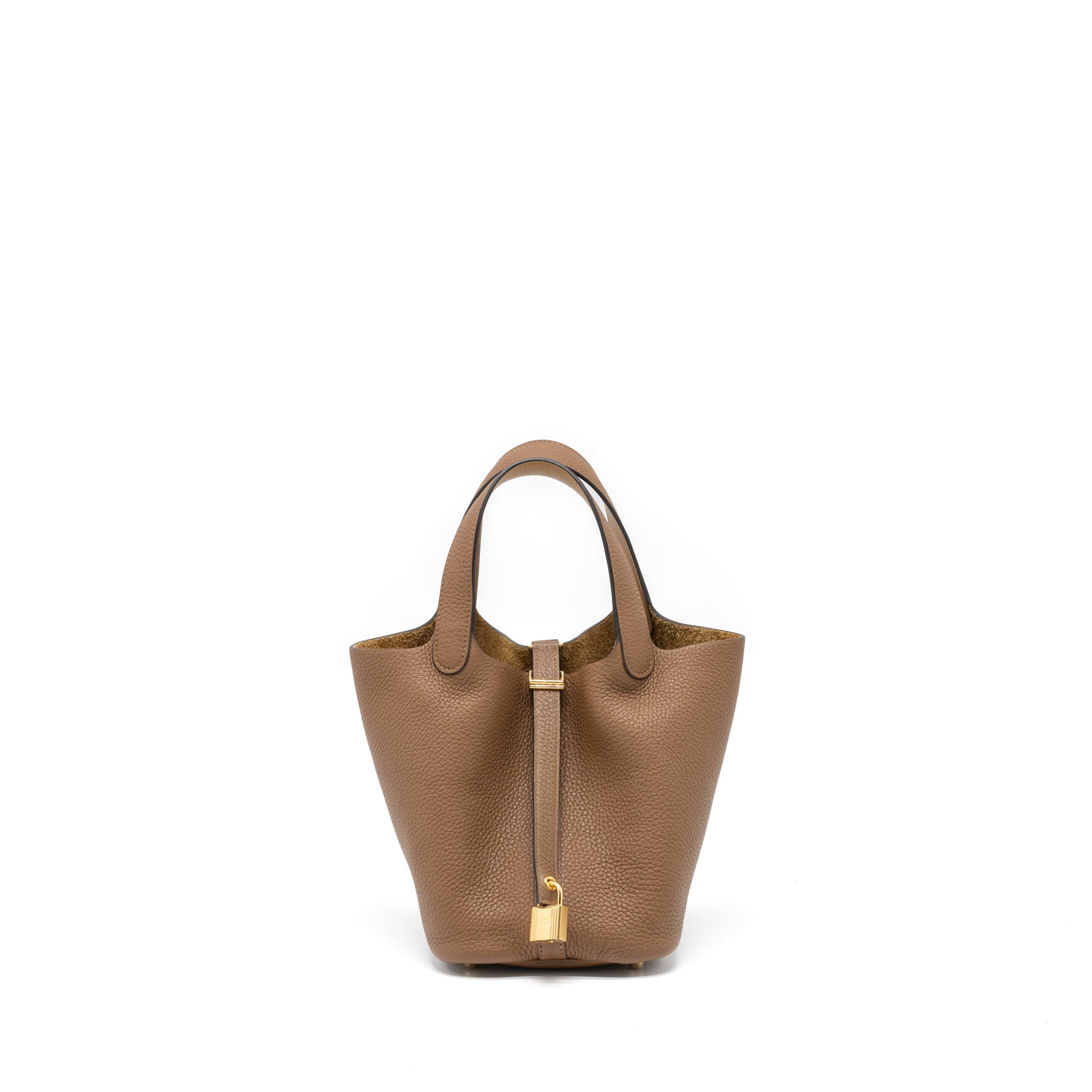 Hermes Picotin 18 Lock Bag Clemence/Swift Alezan/Biscuit GHW Stamp Z