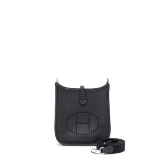 Hermes Mini Evelyn Clemence Black SHW Stamp Y