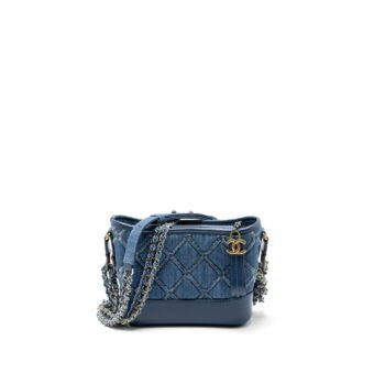 Chanel Small Gabrielle Hobo Bag Denim Blue Multicolour Hardware