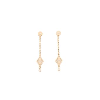 Hermes Gambade H Earrings Rose Gold Diamonds