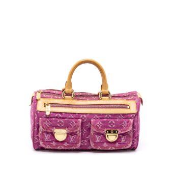 Louis Vuitton Vintage Neo Speedy Monogram Denim Pink GHW