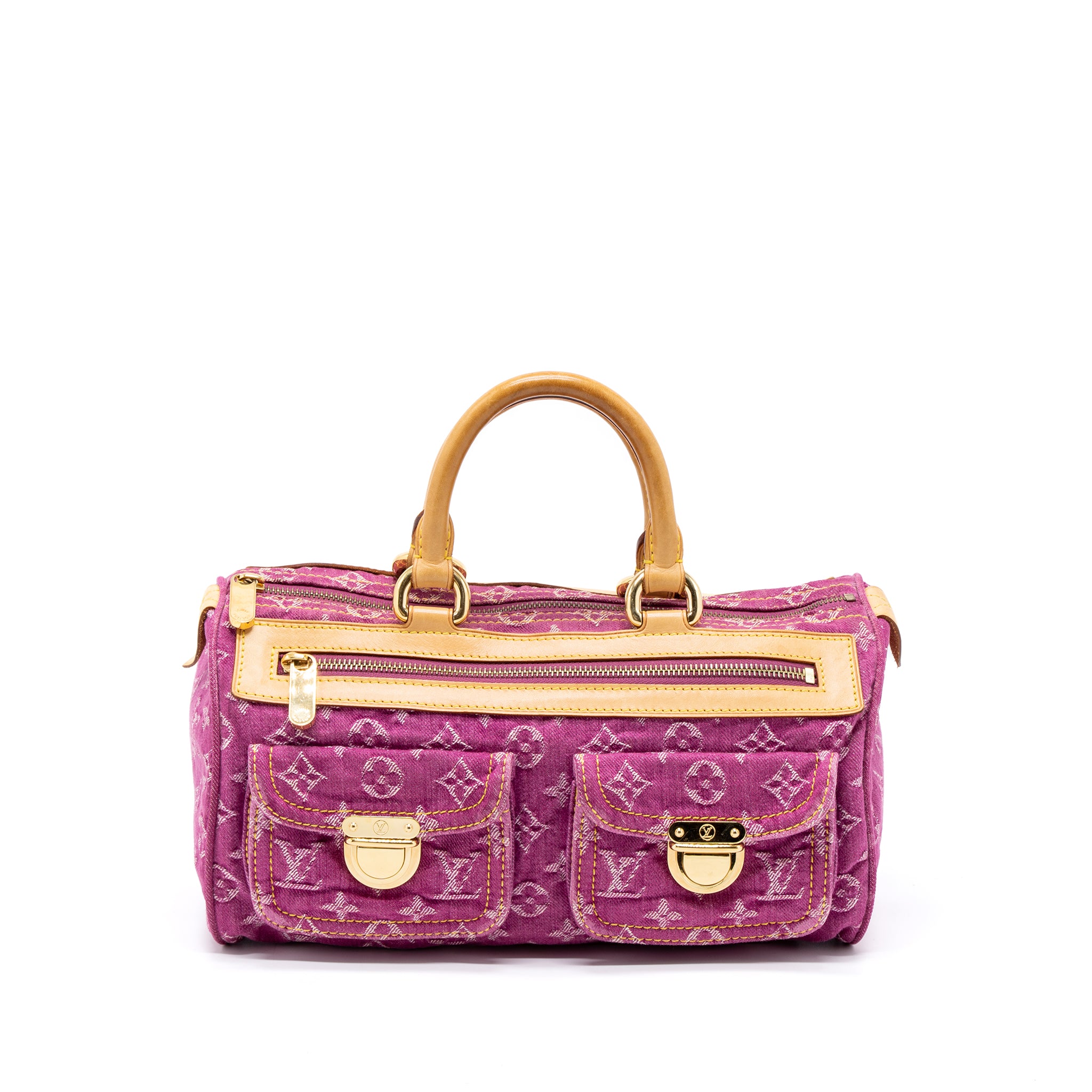 Louis Vuitton Vintage Neo Speedy Monogram Denim Pink GHW
