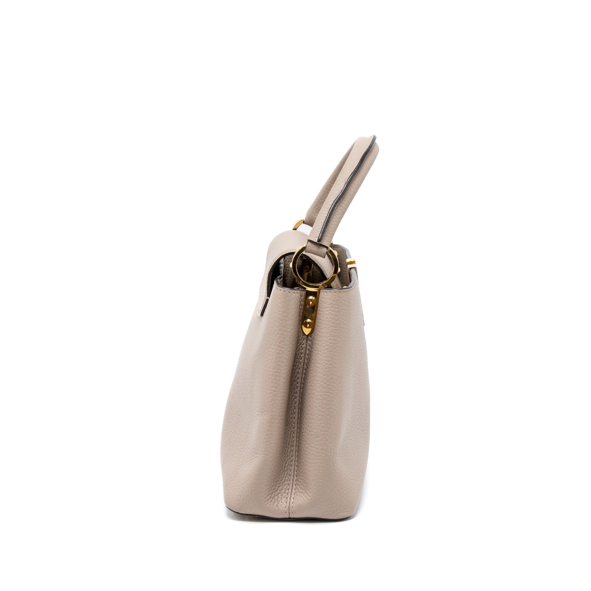 Louis Vuitton Capucines MM Taurillon Light Grey GHW - Image 3