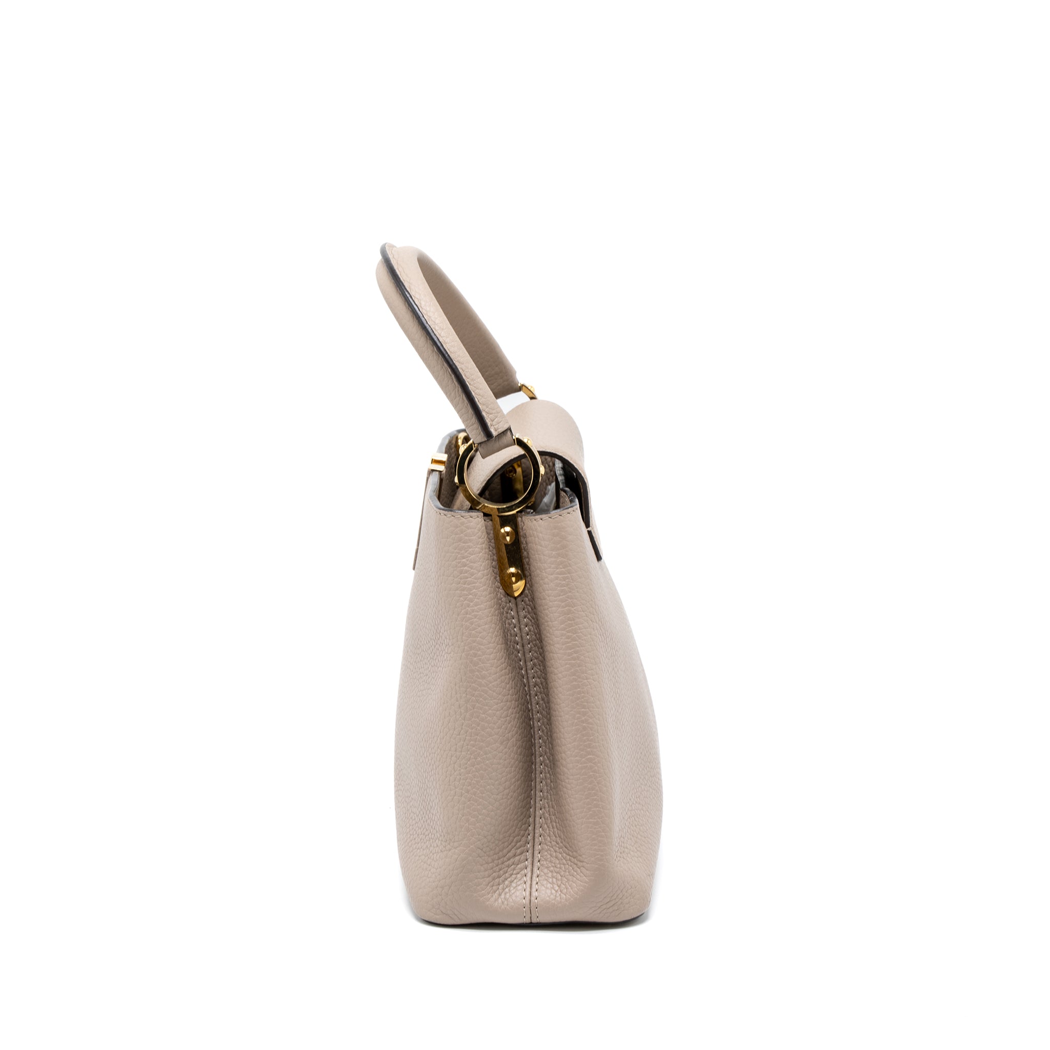Louis Vuitton Capucines MM Taurillon Light Grey GHW - Image 4