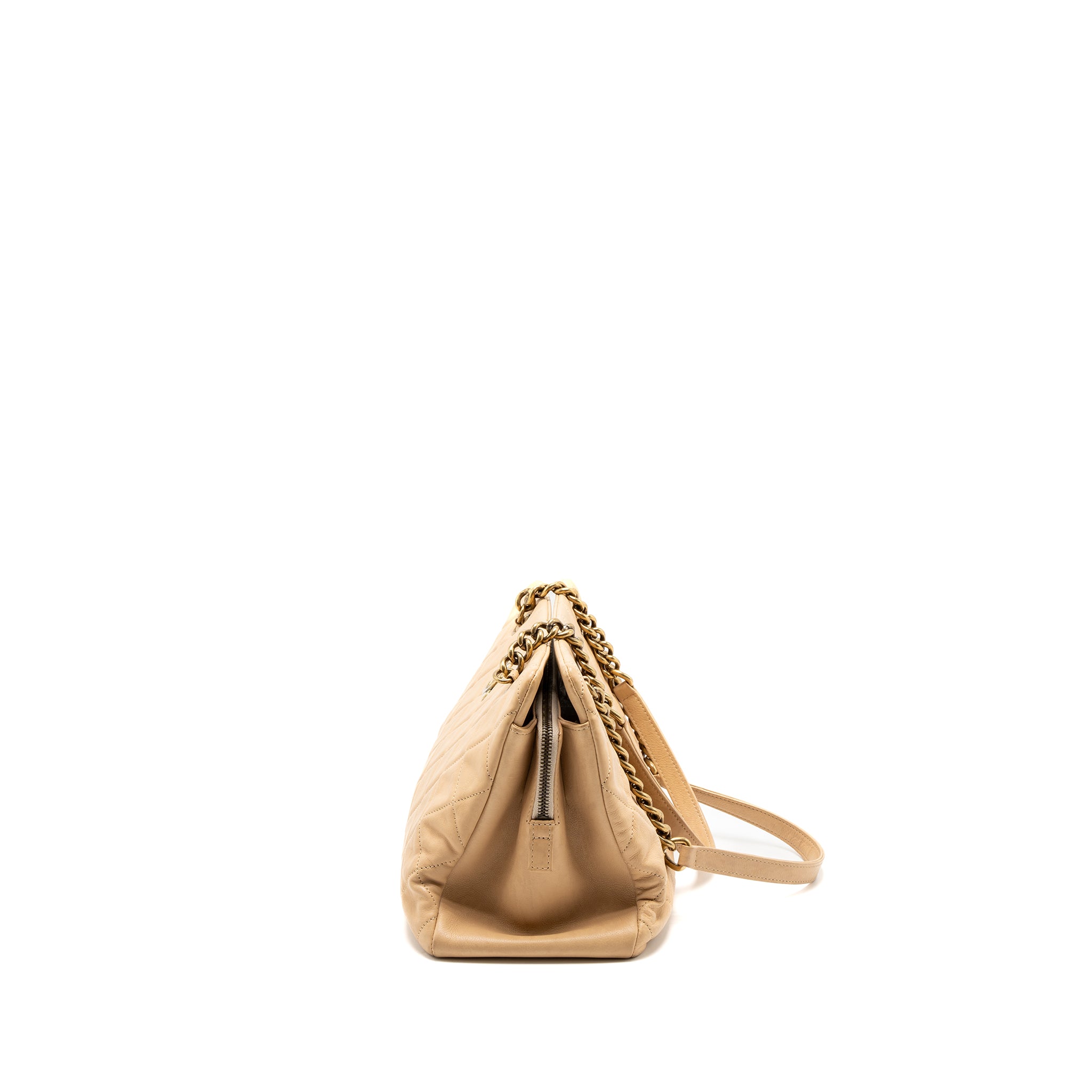 Chanel Shopping Tote Calfskin Beige GHW - Image 3