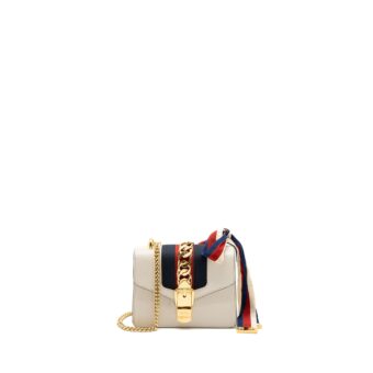 Gucci Mini Sylvie Chain Bag Calfskin White/Multicolour GHW