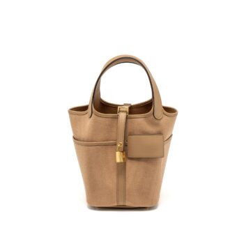 Hermes Cargo Picotin 18 Pocket Bag Canvas/Swift Chai GHW Stamp U