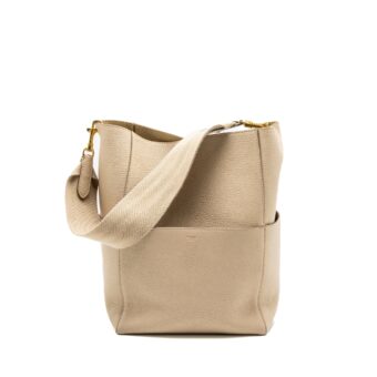 Celine Sangle Bucket Bag Calfskin Beige GHW