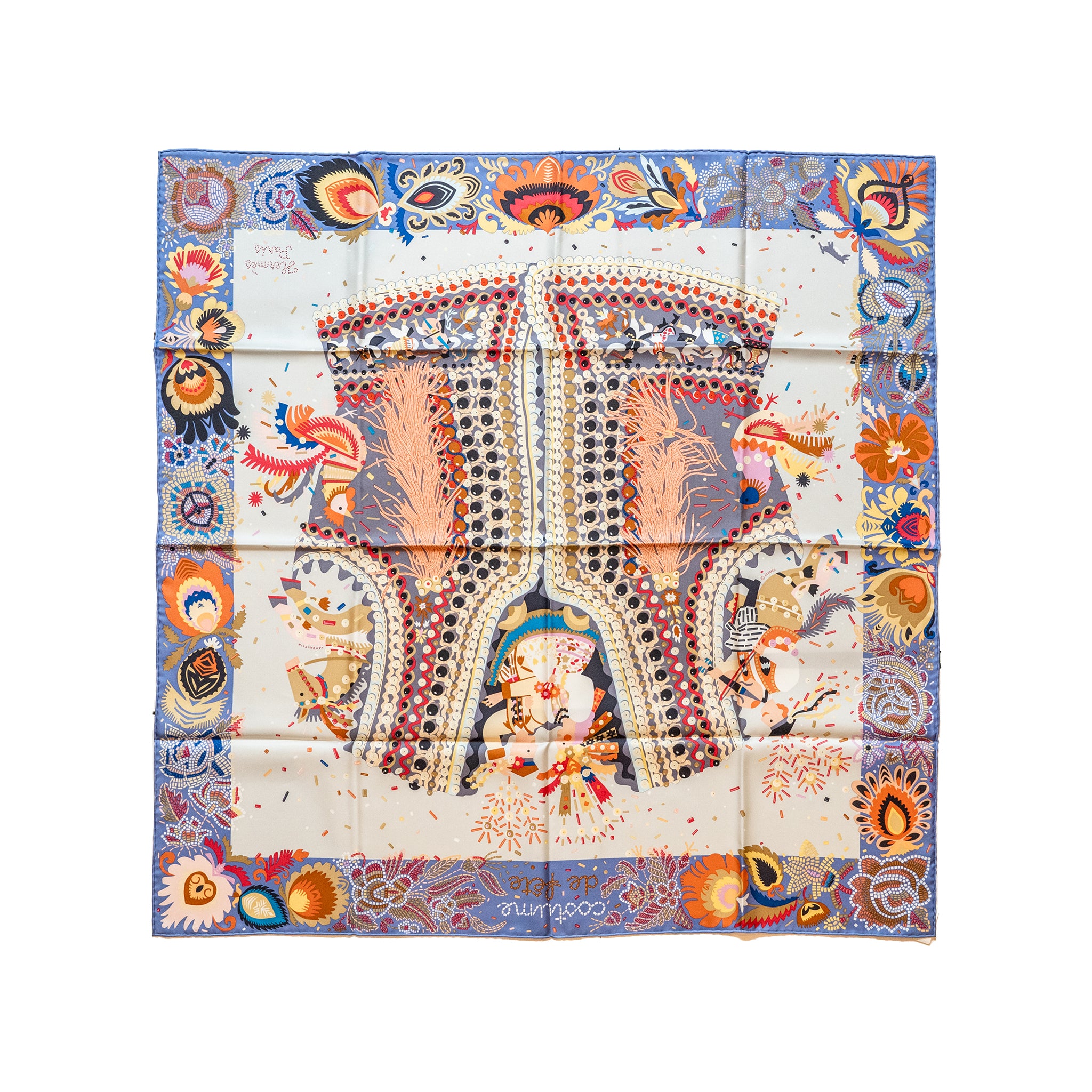 Hermes 90x90cm Silk Scarf Costume De Fete Multicolour