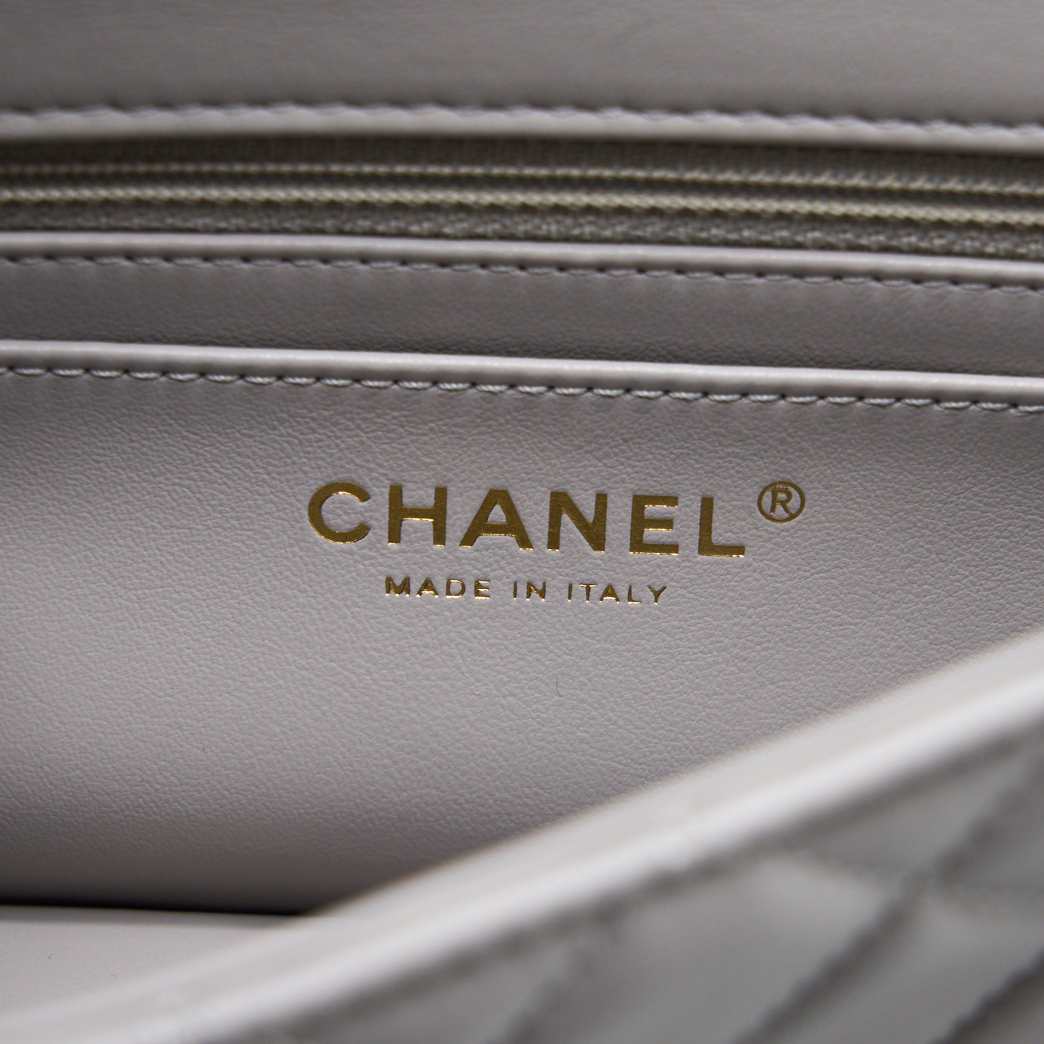 Chanel Pearl Crush Mini Rectangular Flap Bag Lambskin Light Grey Brushed GHW (Microchip) - Image 12