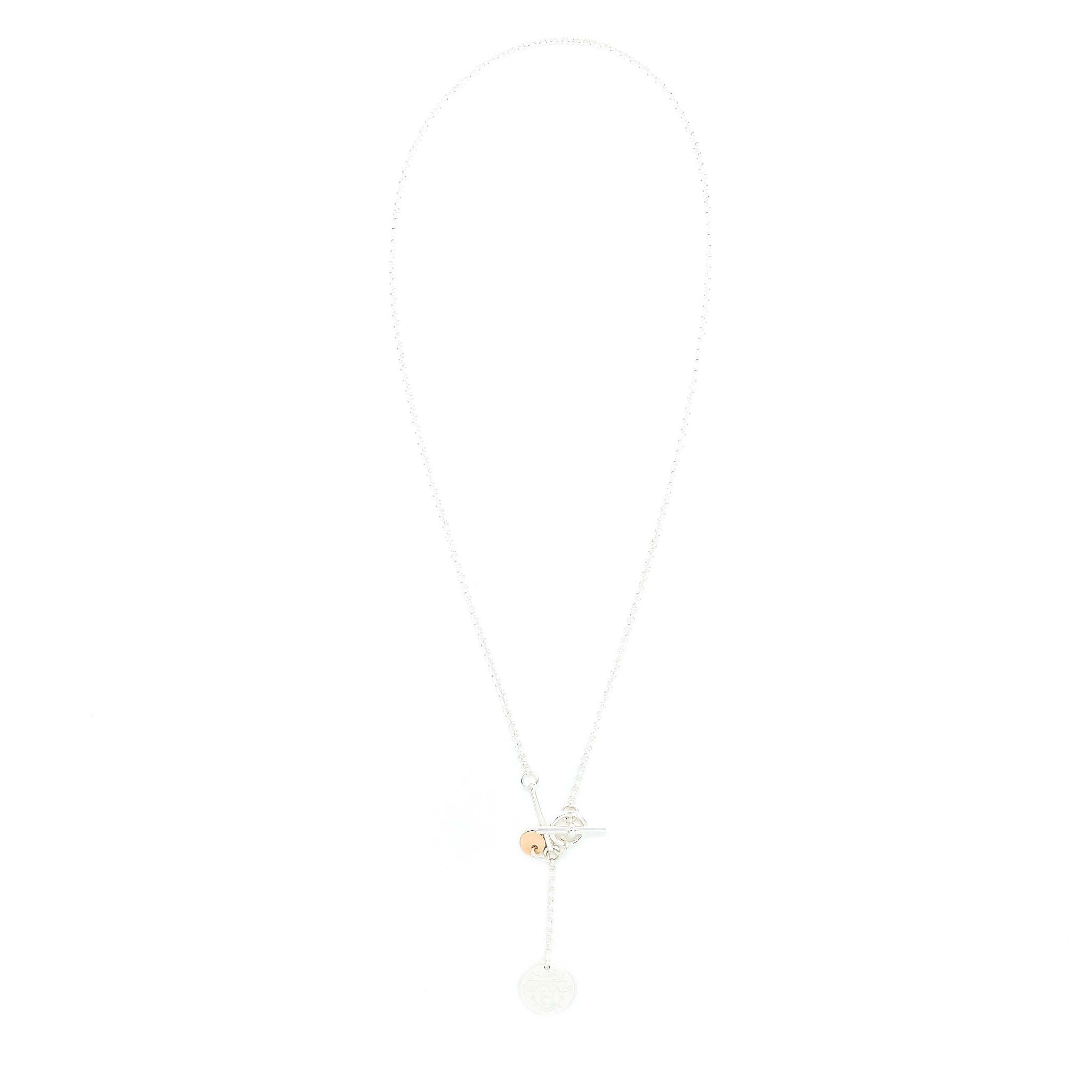 Hermes Small Model Ex-Libris Pendant Silver/Rose Gold - Image 2