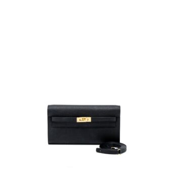 Hermes Classic Kelly to Go Epsom Black GHW Stamp U