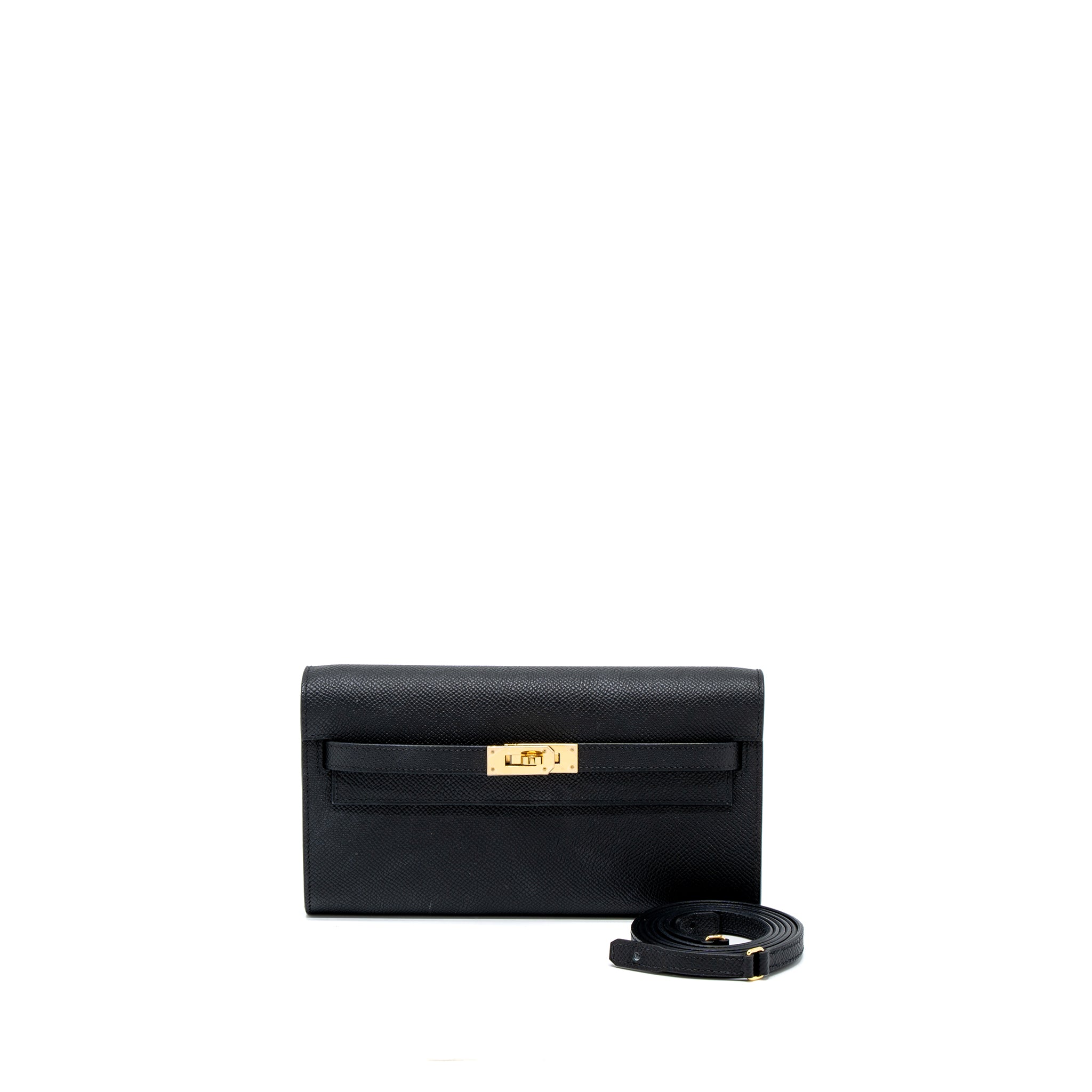 Hermes Classic Kelly to Go Epsom Black GHW Stamp U