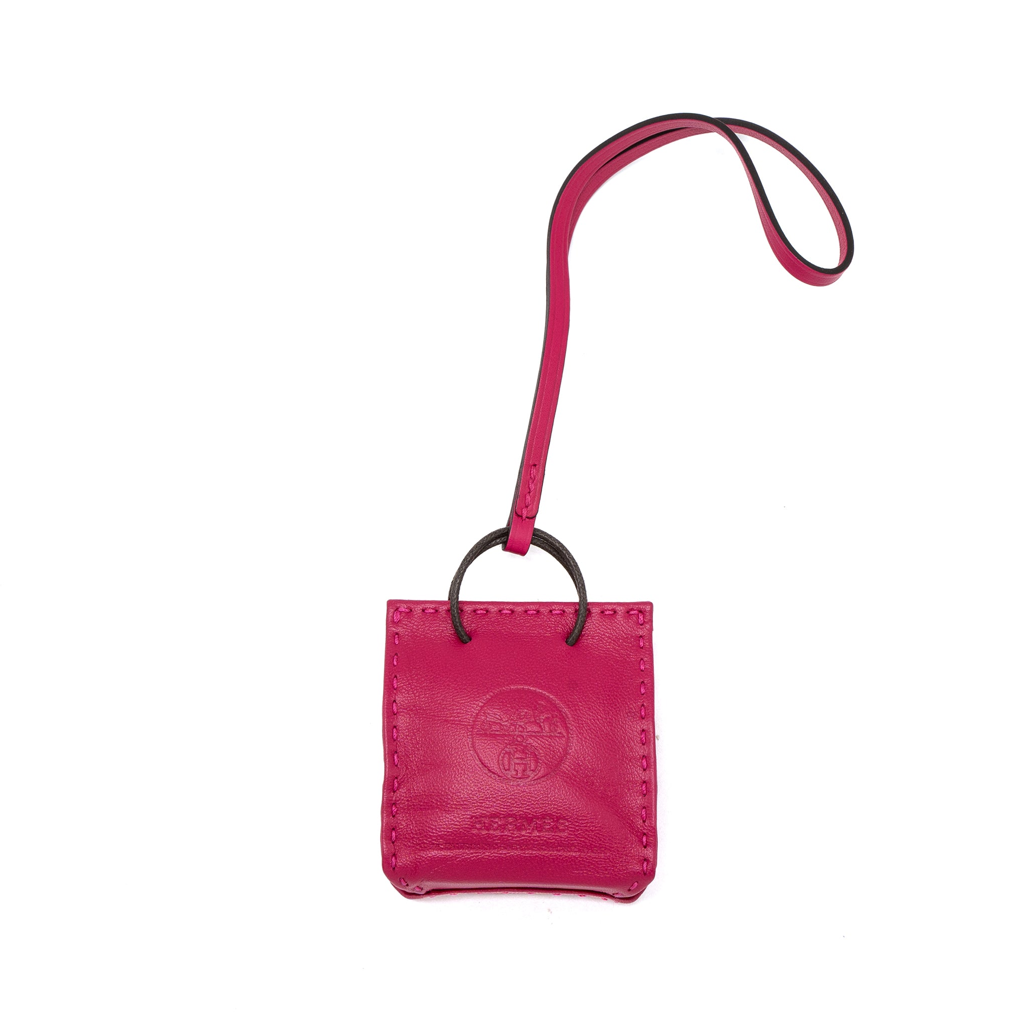 Hermes Orange Bag Charm Rose Mexico - Image 2