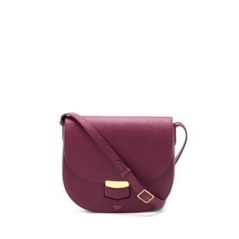 Celine Compact Trotteur Crossbody Shoulder Bag Dark Purple GHW