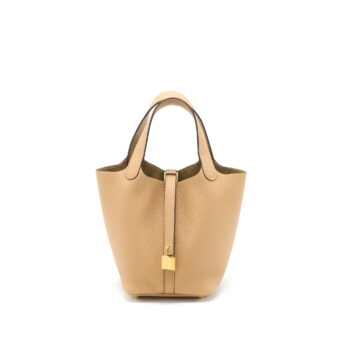 Hermes Picotin 18 Lock Bag Clemence 0M Chai GHW Stamp Z