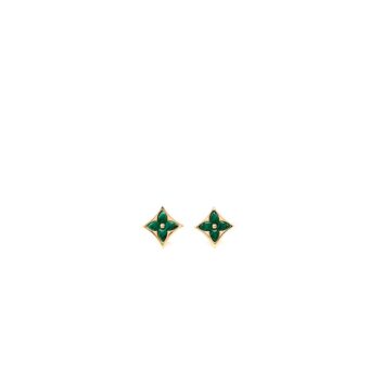 Louis Vuitton Blossom Green 18K Rose Gold Star Stud