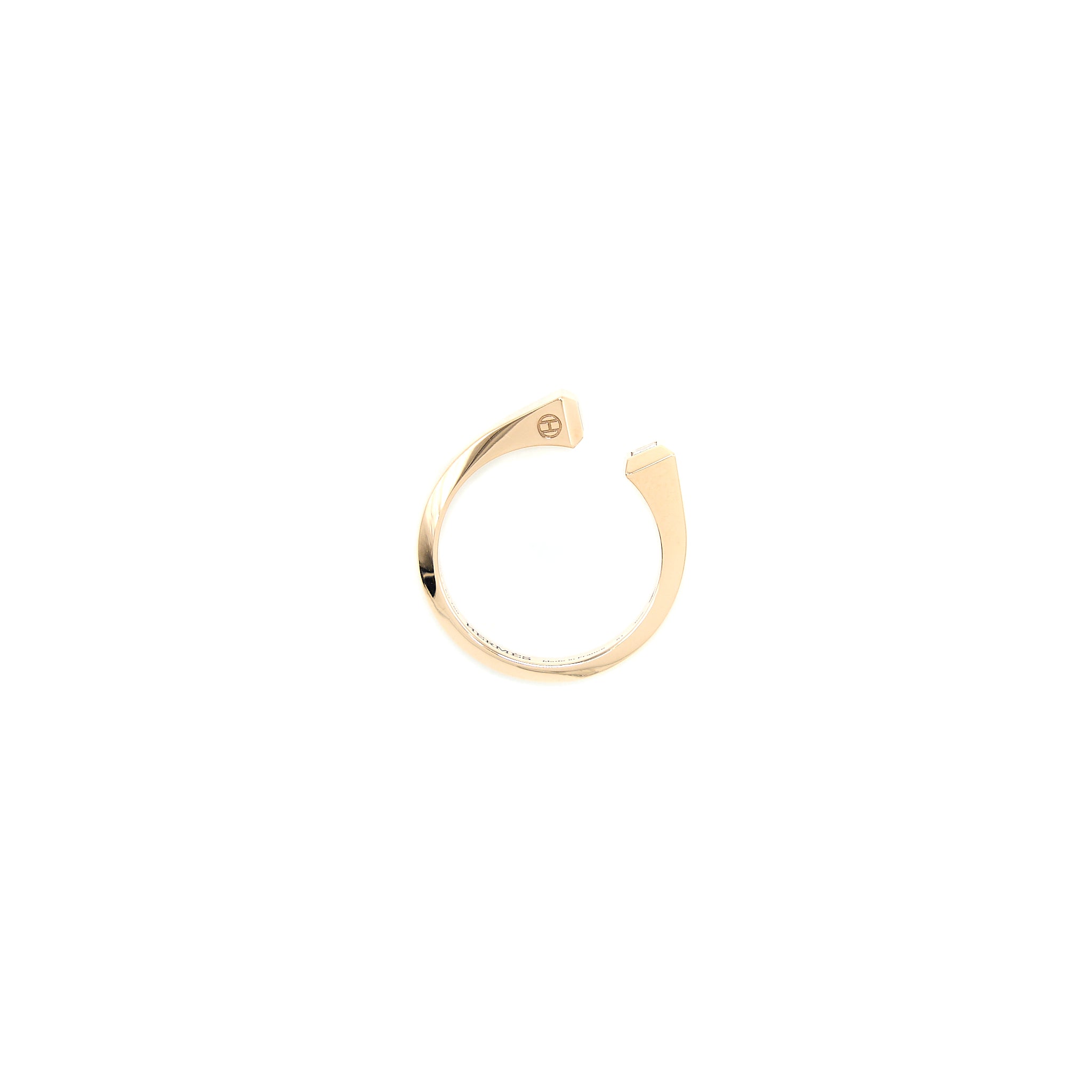 Hermes Size 51 Small Model Clou De Forge Ring Rose Gold with Diamonds - Image 5