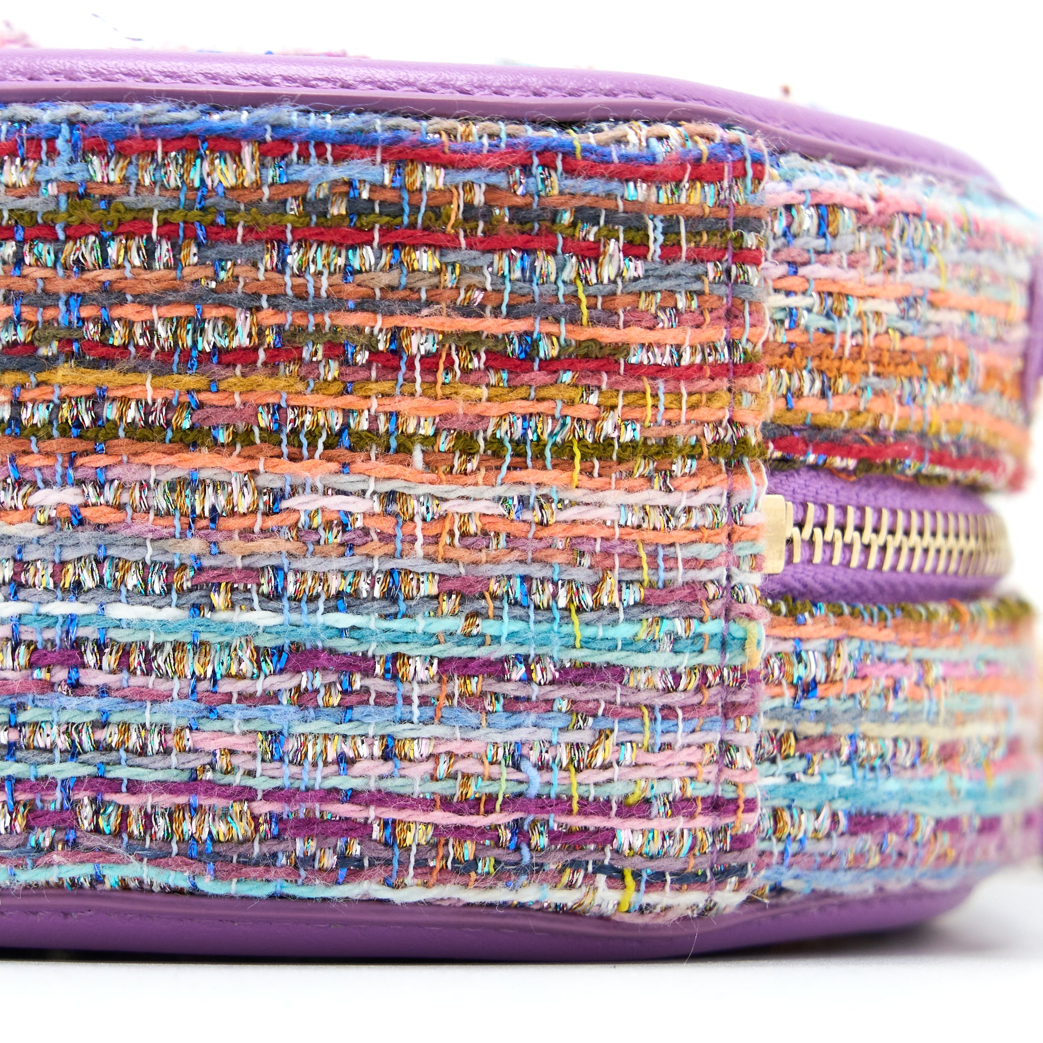 Chanel Round Clutch with Chain Lambskin/Tweed Multicolour GHW - Image 9