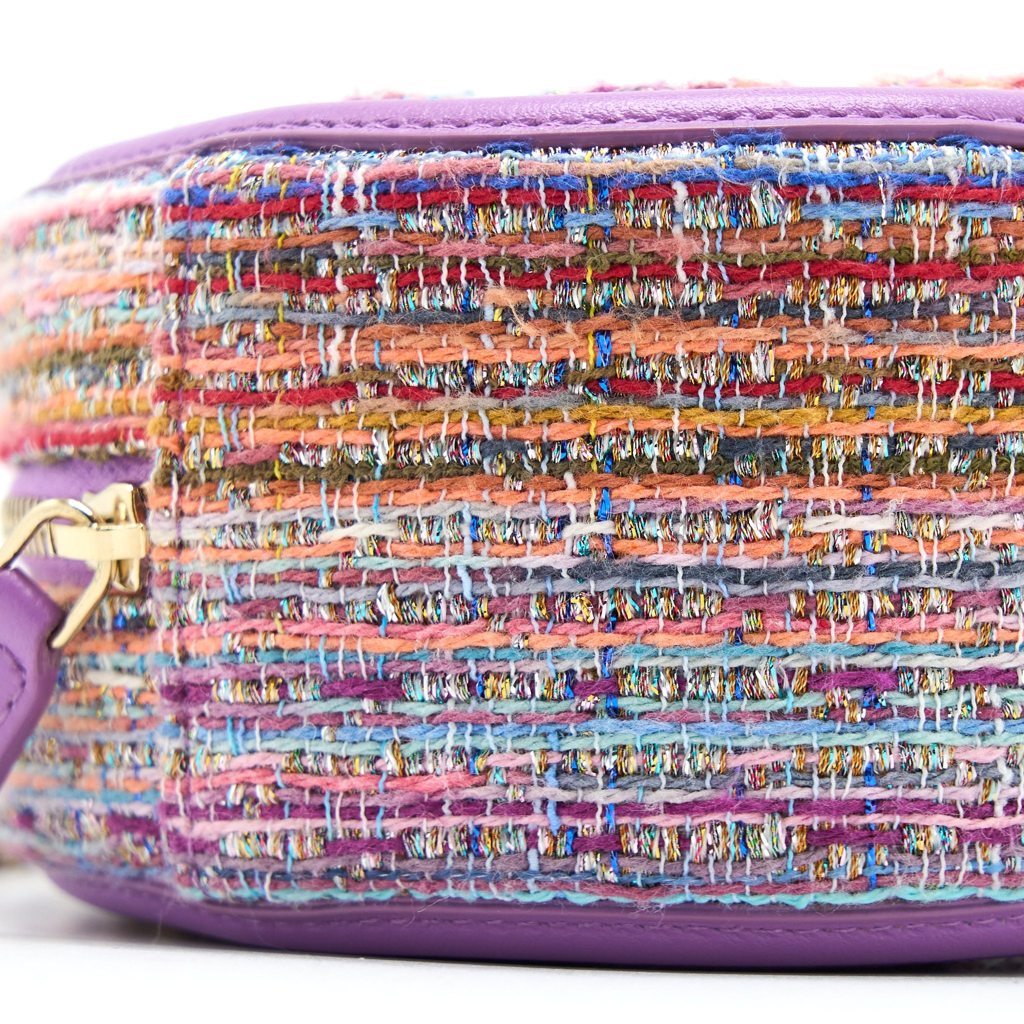 Chanel Round Clutch with Chain Lambskin/Tweed Multicolour GHW - Image 10