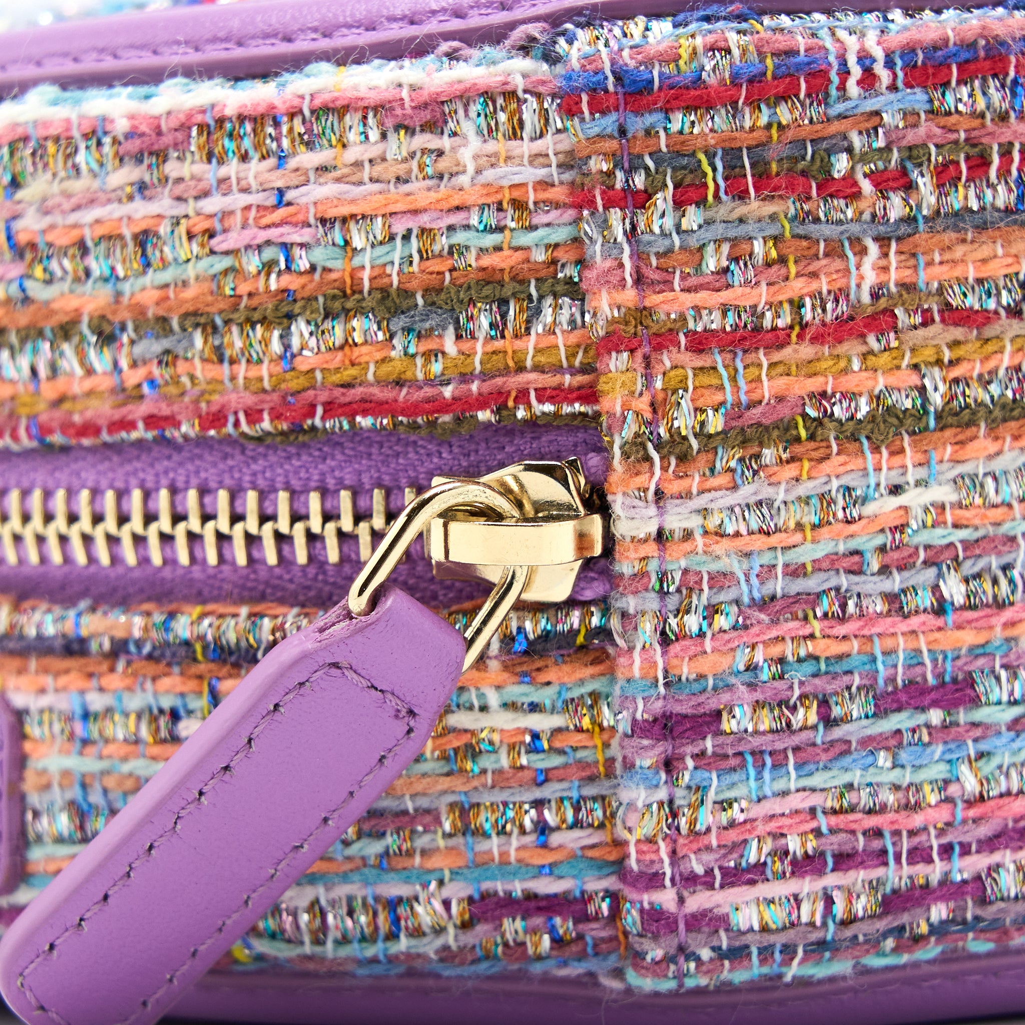 Chanel Round Clutch with Chain Lambskin/Tweed Multicolour GHW - Image 7