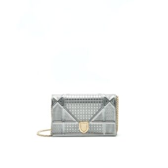 Dior Diorama Wallet on Chain Metallic Silver GHW