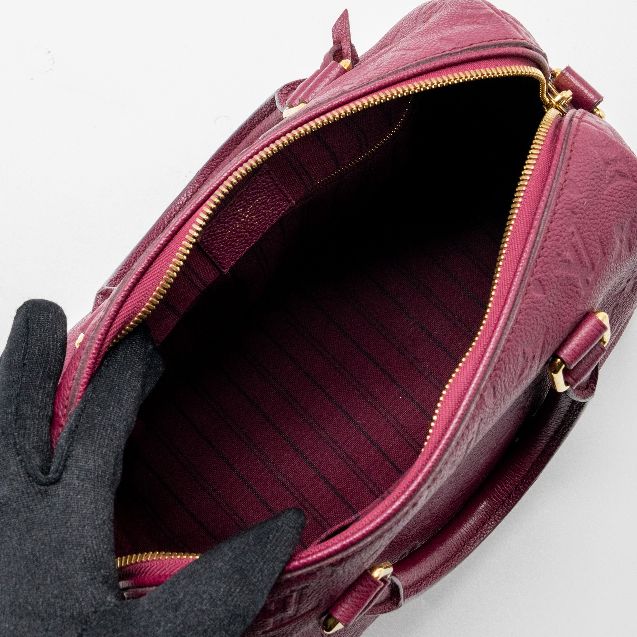 Louis Vuitton Speedy 25 Bandouliere Monogram Empreinte Purple GHW - Image 7