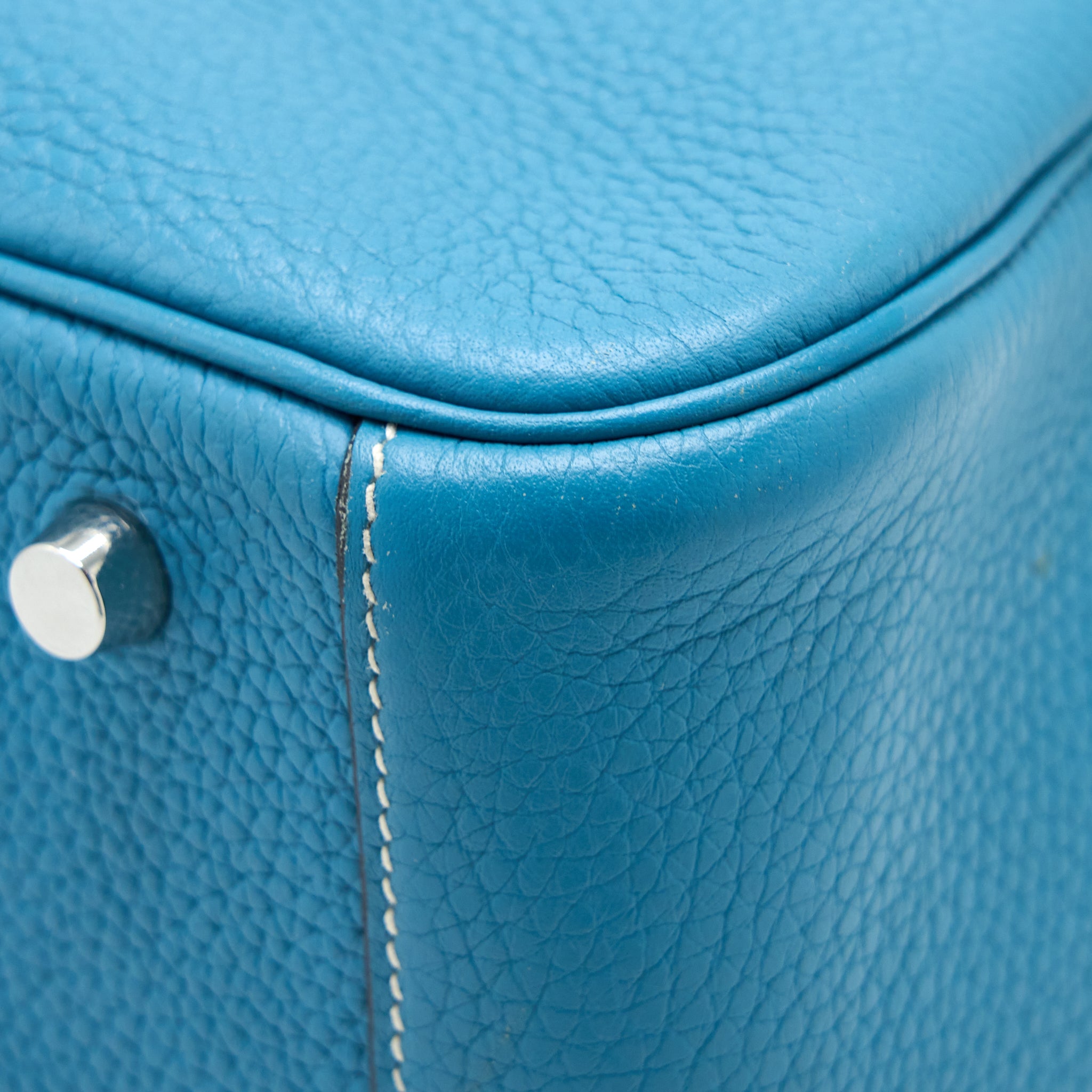 Hermes Lindy 30 Clemence Blue Jeans SHW Stamp T - Image 14
