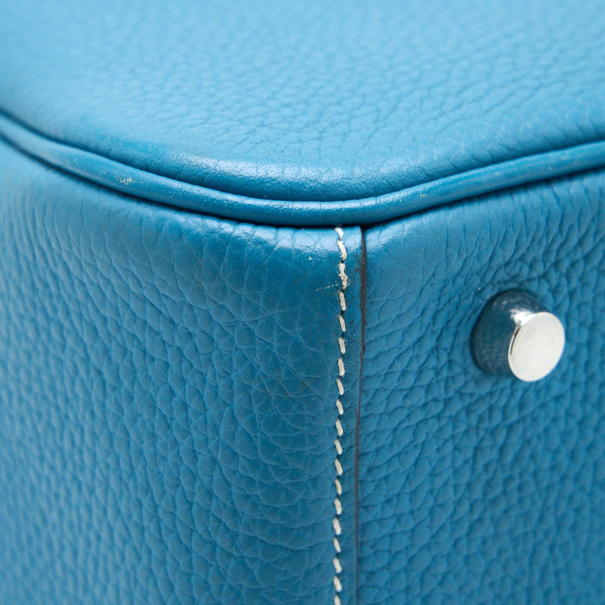 Hermes Lindy 30 Clemence Blue Jeans SHW Stamp T - Image 15