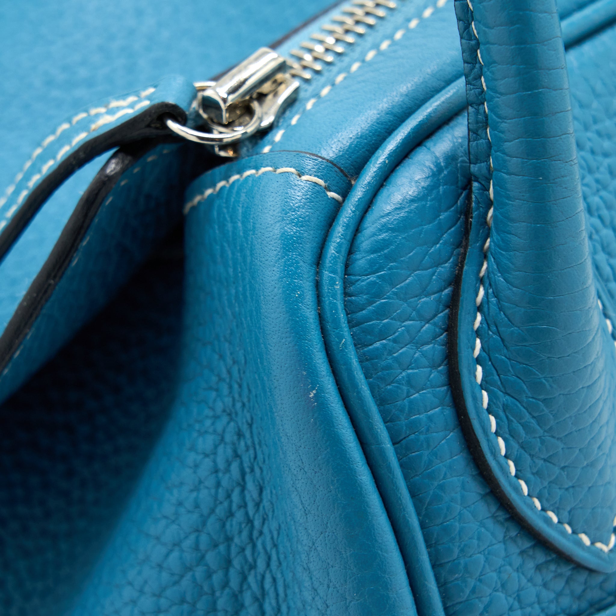 Hermes Lindy 30 Clemence Blue Jeans SHW Stamp T - Image 9