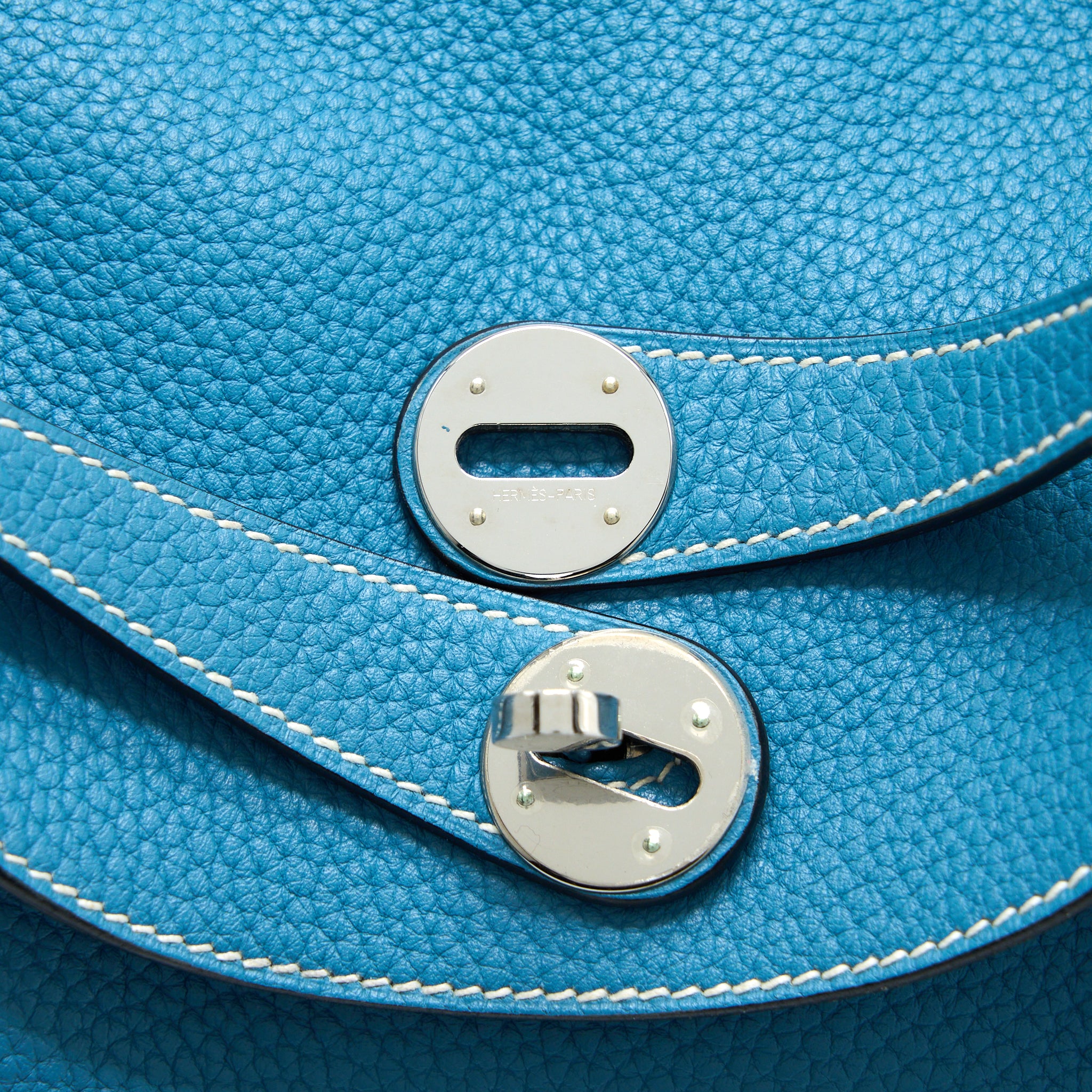 Hermes Lindy 30 Clemence Blue Jeans SHW Stamp T - Image 7