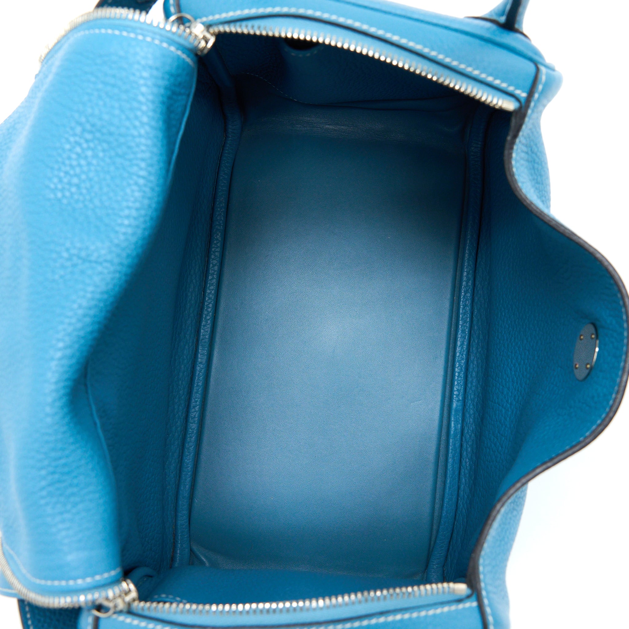 Hermes Lindy 30 Clemence Blue Jeans SHW Stamp T - Image 6
