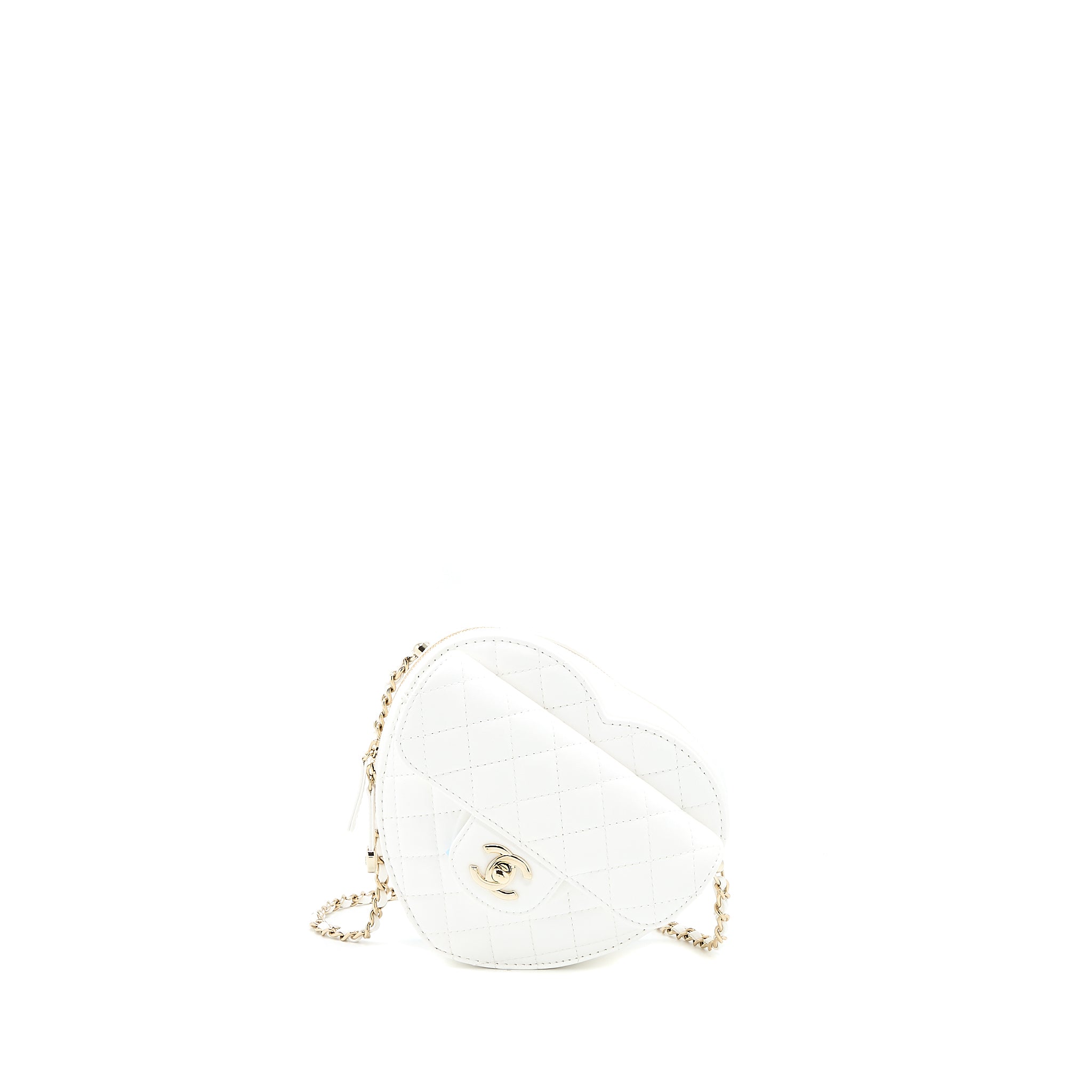 Chanel 22s Heart Bag Lambskin White LGHW (Microchip)