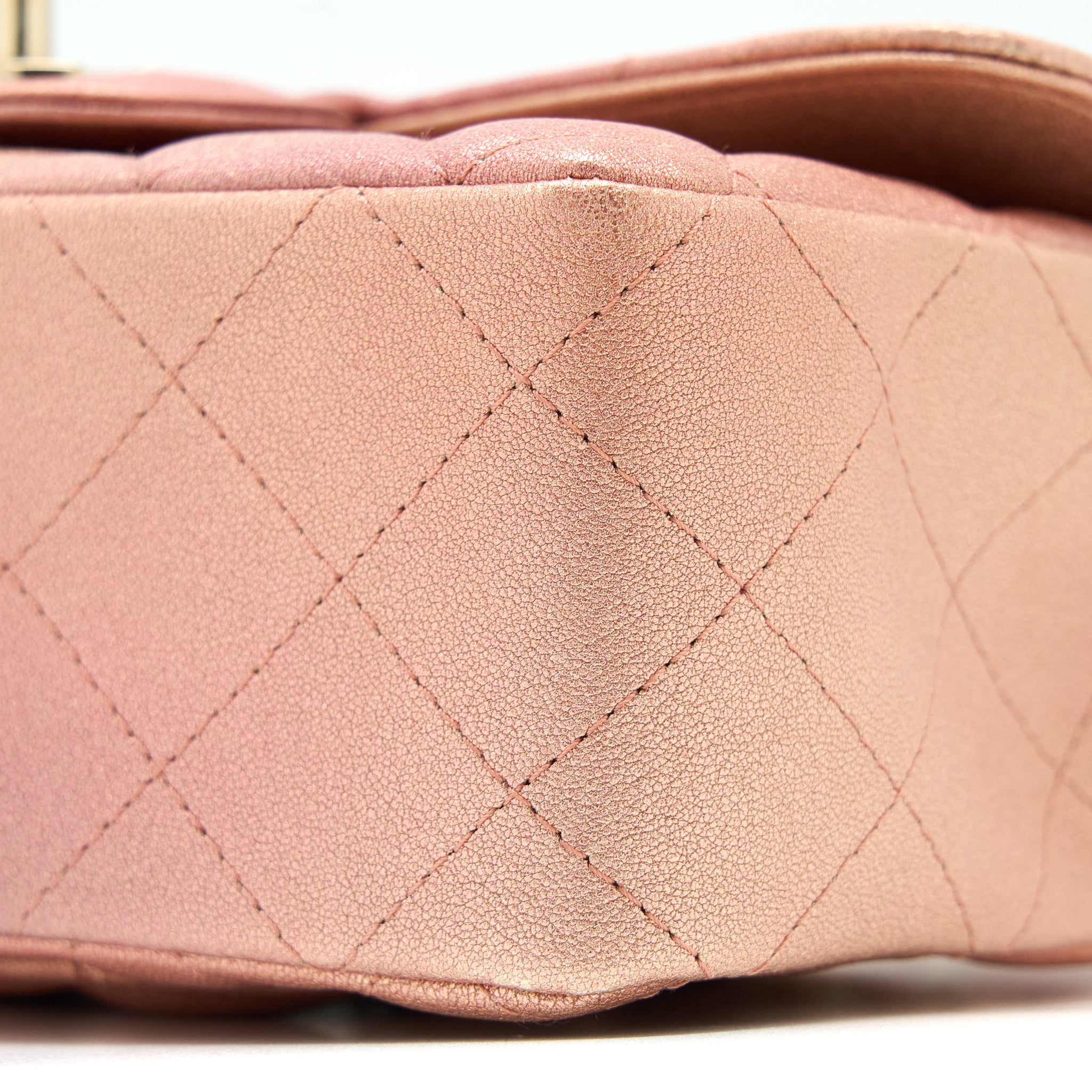 Chanel 21S Mini Rectangular Flap Bag Metallic Grained Lambskin Ombré Rose Gold LGHW - Image 9