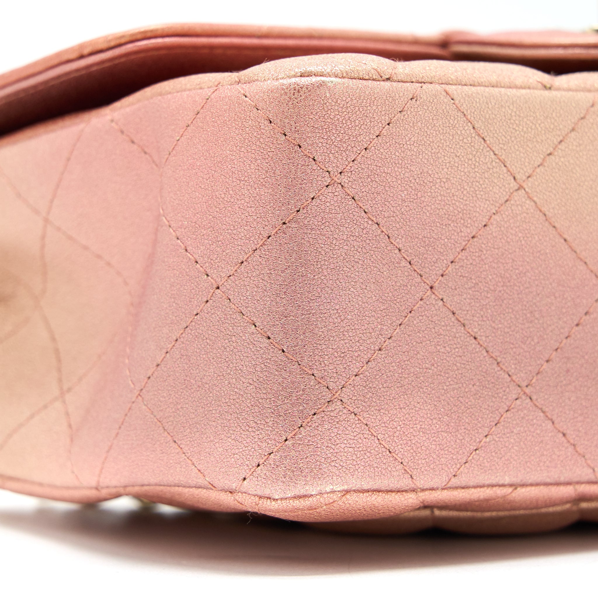 Chanel 21S Mini Rectangular Flap Bag Metallic Grained Lambskin Ombré Rose Gold LGHW - Image 10
