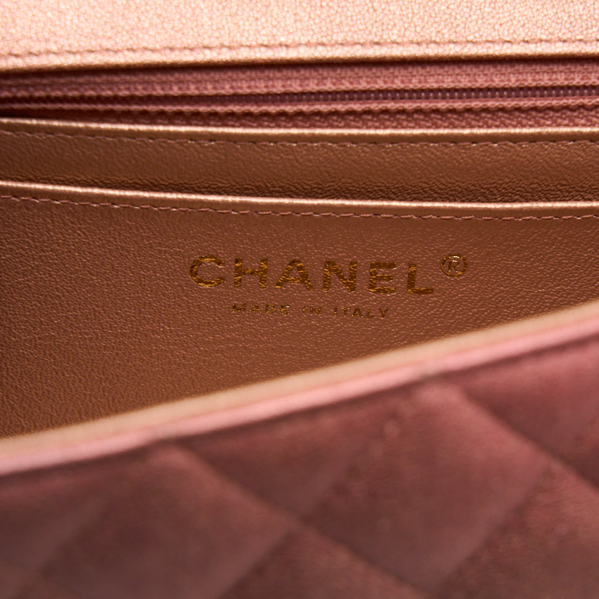Chanel 21S Mini Rectangular Flap Bag Metallic Grained Lambskin Ombré Rose Gold LGHW - Image 12