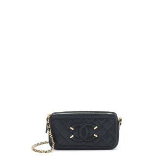 Chanel Filigree Long Wallet On Chain Caviar Black GHW