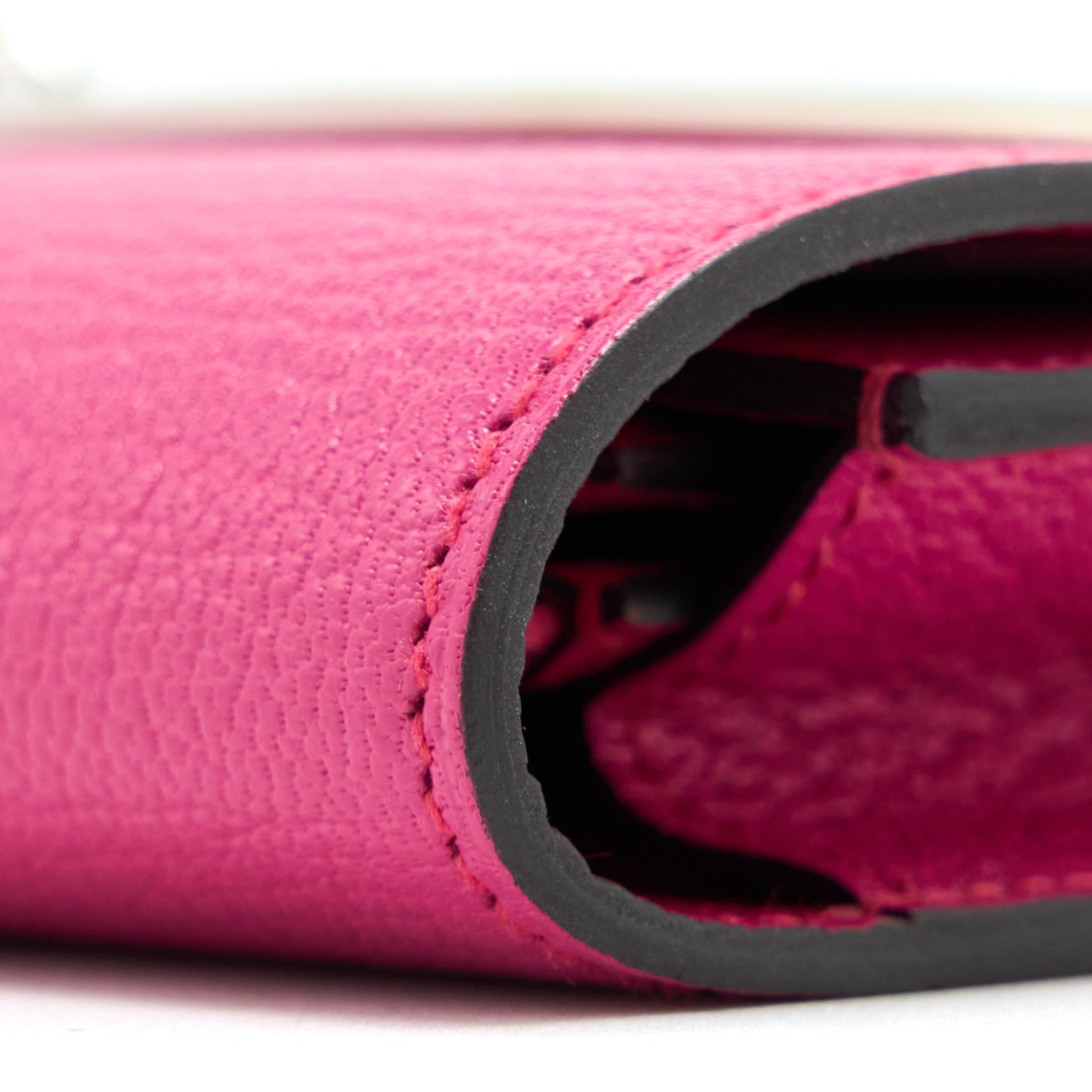 Hermes Roulis Slim Chèvre Mysore 5R Rose Shocking SHW Stamp Z - Image 5