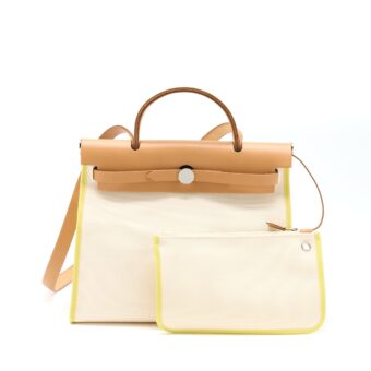 Hermes Herbag 31 Canvas Multicolour SHW Stamp Square Q