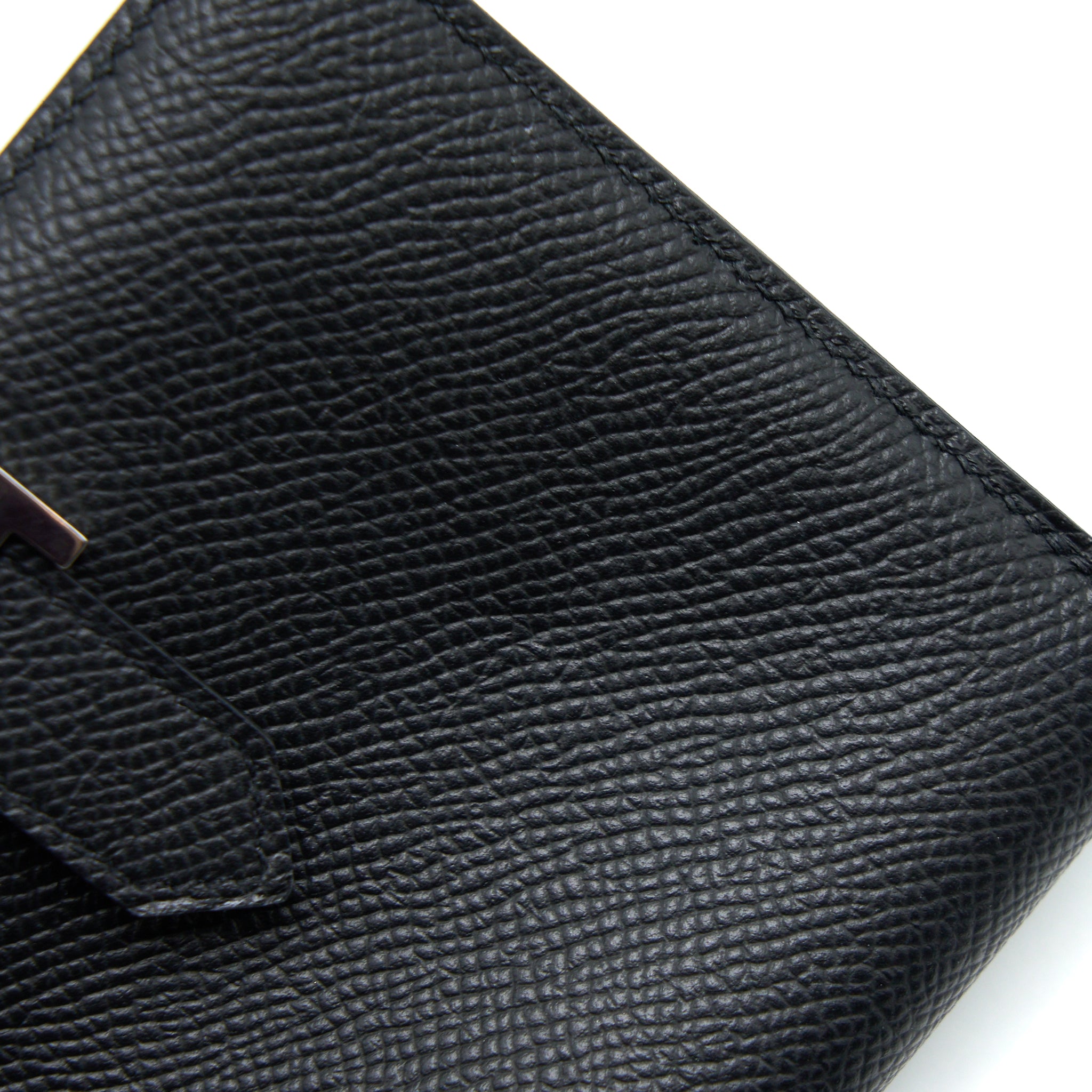 Hermes Bearn Compact Wallet Epsom Black SHW Stamp Y - Image 5
