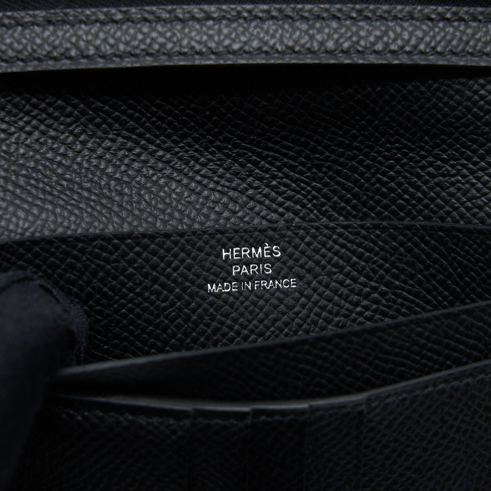 Hermes Bearn Compact Wallet Epsom Black SHW Stamp Y - Image 11