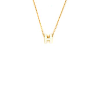 Hermes Mini Pop H Pendant White GHW