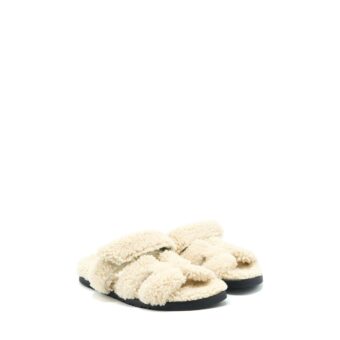 Hermes Size 37.5 Chypre Sandal Lainee Ecru
