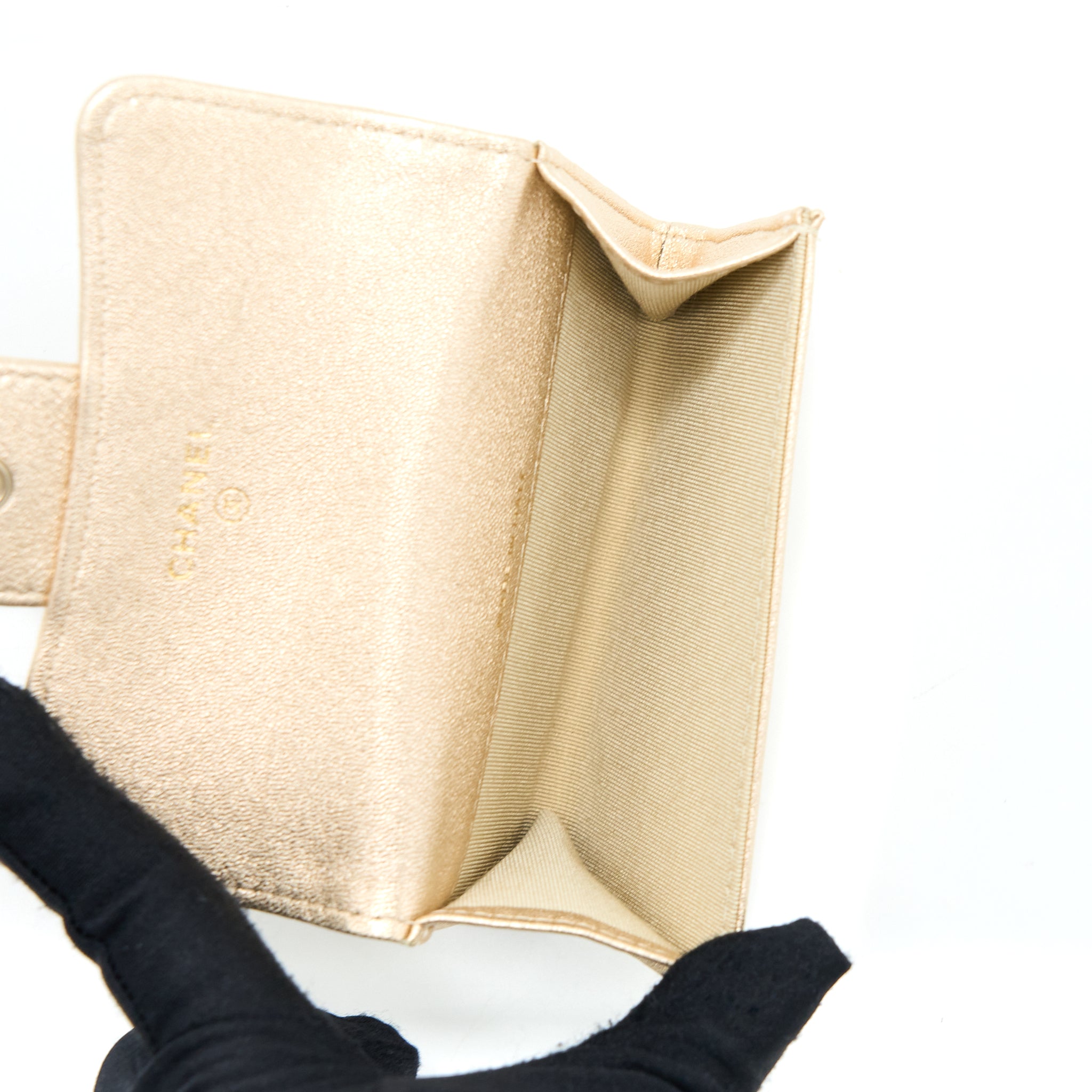 Chanel Quilted Classic Flap Card Holder Lambskin Gold LGHW - Image 3